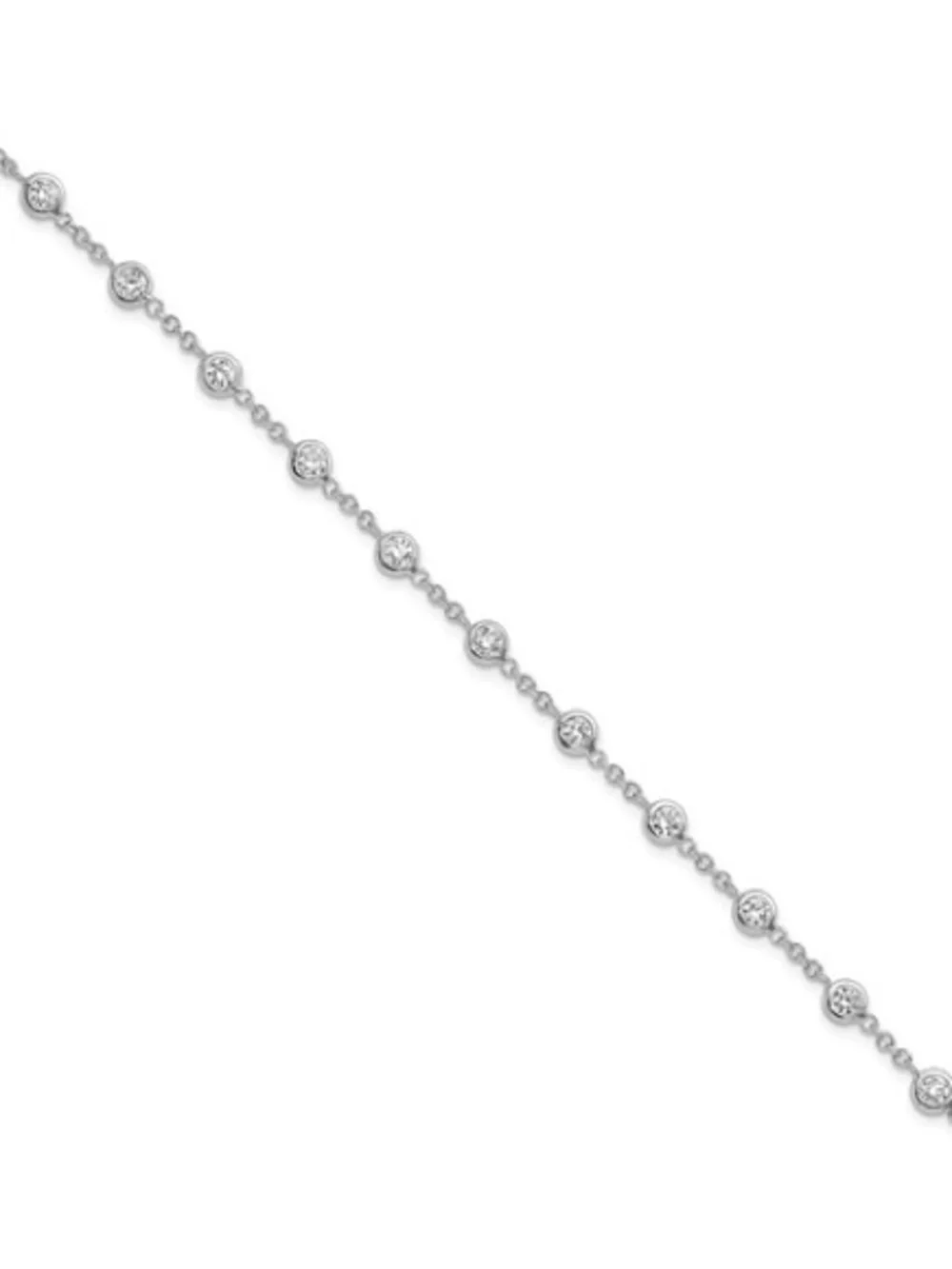 Herco 18K White Gold Lab Grown Diamond Station Bracelet 1.54 CTW 7.5